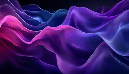 Poster - Mesmerizing Flowing Waves in Soft Hues Featuring a Harmonious Blend of Colors : Generative AI