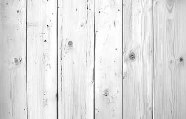 Leinwandbilder - White Wood Plank Background Texture Rustic Wooden Panel Surface with Knots and Grain Detail for Design and Decor : Generative AI