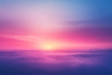 Aufkleber - Colorful Sunset Over Clouds Vibrant Sky with Pink Purple and Blue Hues Nature's Beauty and Peaceful Serenity : Generative AI