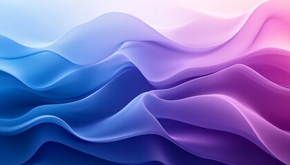 Fototapete - Gentle waves of pastel pink and blue creating a serene abstract background : Generative AI
