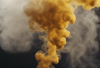 Wall Mural - yellow black background smoke explosion explode texture mystery abstract vapour explosive light part