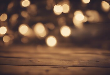 Wall Mural - christmas lights plank vintage wooden bokeh light celebration rustic background pattern decoration r