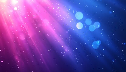 Leinwandbilder - Radiant beams of light shining in pink and blue hues creating a dreamy sparkling effect in an abstract scene : Generative AI