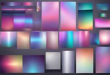 Poster - full tool made blank mesh shiny cover brochure gradient templates set using empty presentation vecto