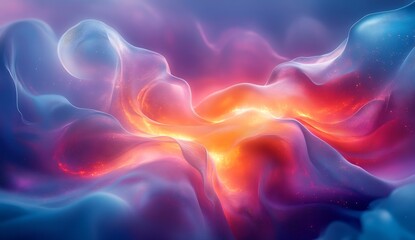 Fototapete - Fluid Dynamic Waves of Color Merging to Create a Mesmerizing Abstract Texture : Generative AI