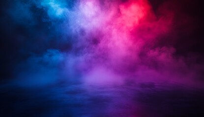 Poster - Vibrant smoke background with blue and pink hues creating a dramatic visual atmosphere for design projects : Generative AI