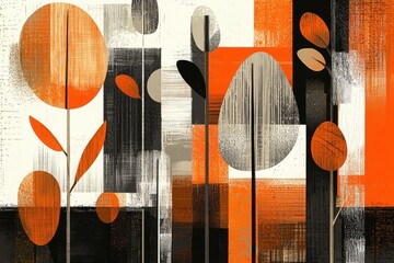 Wall Mural - modern abstract art with geometric shapes and bold colors