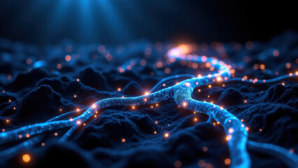 Wall Mural - Vagus Nerve Stimulation with blue light therapy.