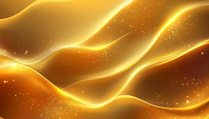 Leinwandbilder - Brilliant golden shimmering waves creating a captivating abstract artwork backdrop : Generative AI