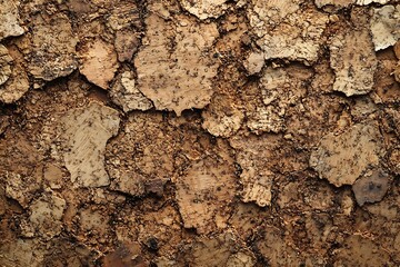 Fototapete - Rustic Cork Board Texture Close Up Natural Organic Material Wall Covering Abstract Pattern Detail Macro Shot : Generative AI