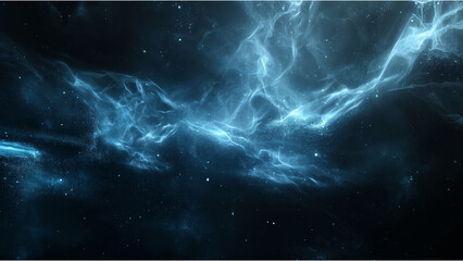 abstract elegant background shining blue dust particles stars sparks wave, dark cyberspace digital b
