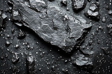 Aufkleber - Abstract Black Rock Formation with Starry Sky Effect for Dark and Atmospheric Backgrounds or Textures : Generative AI