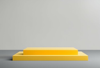 Wall Mural - abstract display minimal yellow sale geometric pedestal empty studio 3d blank space presentation sta
