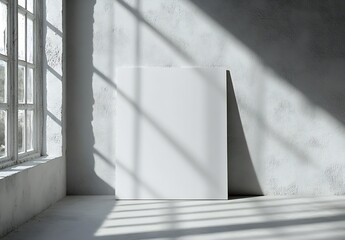 Aufkleber - Minimalist Poster Mockup in Sunlight Shadow Interior Scene for Art Showcase and Graphic Design Presentation : Generative AI