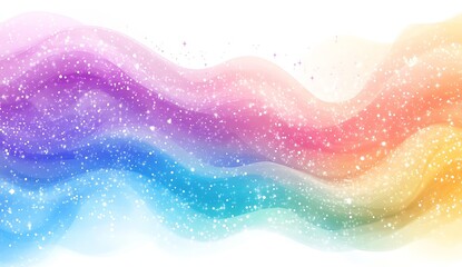 Poster - Colorful wavy background design with sparkling elements in a vibrant rainbow palette : Generative AI