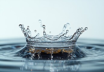 Fototapete - Mesmerizing Water Crown HighSpeed Photograph Capturing the Moment of Splash and Reflection Liquid Art Beauty : Generative AI