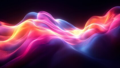Leinwandbilder - Mesmerizing Flow of Colorful Waves with a Touch of Light and Depth : Generative AI