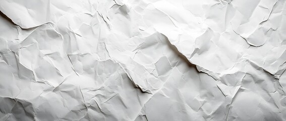 Fototapete - Detailed Texture of Crumpled White Paper Perfect for Backgrounds and Creative Projects in High Resolution : Generative AI