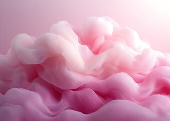Fototapete - Pink Cotton Candy Cloudscape Abstract Soft Fluffy Texture Background Dreamy Gentle Pastel Shades for Sweet Designs : Generative AI