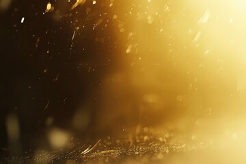 Wall Mural - Glimmering Gold Dust Particles in Soft, Dreamy Background Light