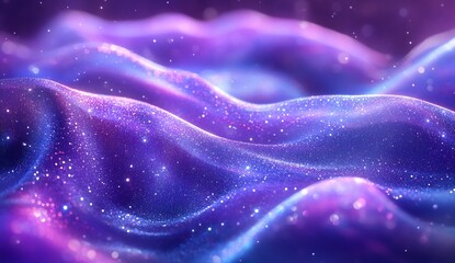 Aufkleber - Abstract waves of shimmering purple and blue textures creating a mystical ocean effect : Generative AI