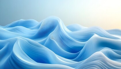 Poster - Serene and Dreamy Flowing Blue Waves Creating a Calm and Relaxing Atmosphere : Generative AI