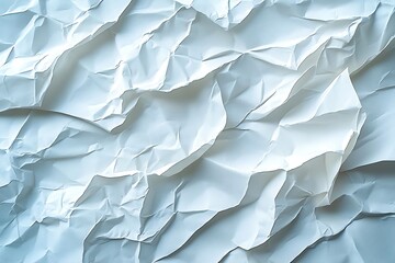 Fototapete - Abstract Crumpled White Paper Texture Background Creative Wrinkled Paper Design for Art Craft and Graphic Projects : Generative AI