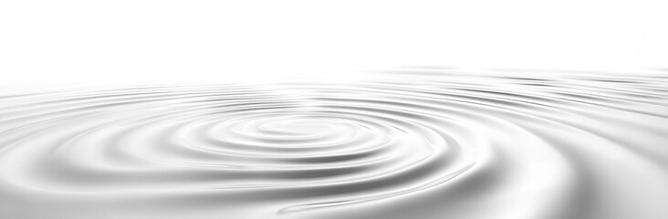 Poster - Abstract White Liquid Ripple Background with Smooth Wave Texture and Light Reflection : Generative AI
