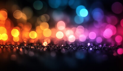 Aufkleber - Glistening bokeh lights creating a captivating colorful display suitable for artistic inspiration : Generative AI
