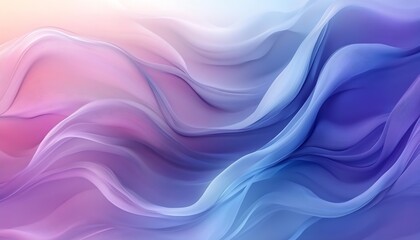 Poster - Delicate gradients of soft pink and blue waves exhibiting a tranquil and harmonious visual flow : Generative AI