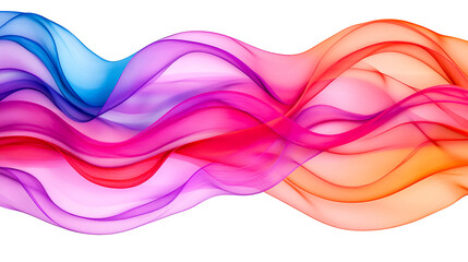 Canvas Print - Abstract Colorful Waves, Cut out Transparent