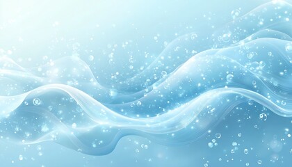 Poster - Bright blue and white wave patterns with bubbles creating a dreamy underwater effect : Generative AI