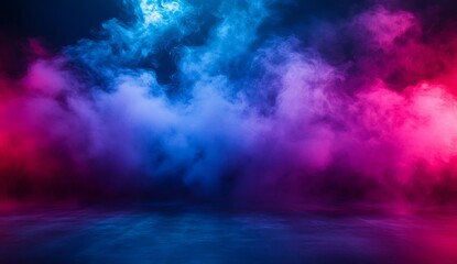 Leinwandbilder - Dramatic smoke with deep pink and blue tones adding depth to an artistic background : Generative AI