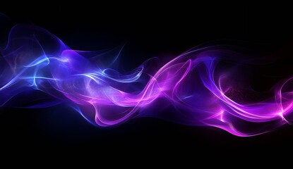 Poster - Abstract flowing colors in vibrant shades of purple and blue against a dark background for stunning visual appeal : Generative AI