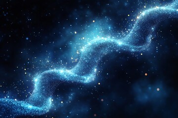 Fototapete - Abstract Glowing Particles on Dark Background Cosmic Energy and Sparkling Light in Digital Art : Generative AI