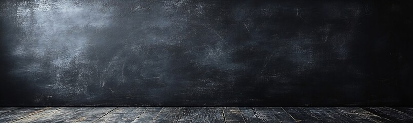 Aufkleber - Dramatic Dark Texture Background with Wooden Floor Perfect for Product Mockups Grunge and Moody Aesthetic Abstract Backdrop : Generative AI