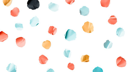 Wall Mural - paper pieces on a black background, colorful, scattered pieces , cut out transparent