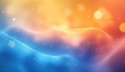 Leinwandbilder - Glistening waves of color in pastel gradients with sparkling effects creating a dreamy digital scene : Generative AI