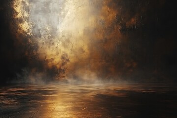 Aufkleber - Dramatic Grunge Texture Background with Smoke and Light Effects Abstract Wall Art Design for Mockups and Presentations : Generative AI