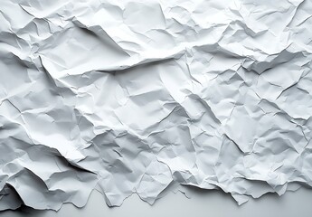 Fototapete - Abstract Wrinkled White Paper Texture Background Perfect for Graphic Design and Creative Mockups Adds Depth and Visual Interest to Projects : Generative AI