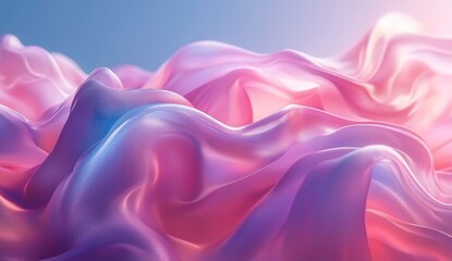 Leinwandbilder - Graceful flowing waves in pink and purple tones creating a stunning artistic texture for background design : Generative AI