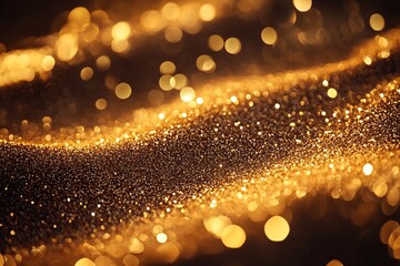 Aufkleber - Abstract Golden Glitter Texture Background Sparkling Gold Dust Particles Shiny Luxury Backdrop Celebration Decoration : Generative AI
