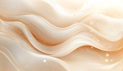 Leinwandbilder - Elegant Abstract Background with Flowing Creamy Waves and Subtle Glimmering Particles for Modern Design : Generative AI