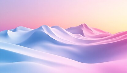 Poster - Stunning landscape of smooth undulating hills with gradient colors at sunrise : Generative AI
