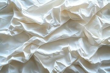 Poster - Luxurious White Silk Fabric Draped with Soft Folds and Shimmers Texture Background Ideal for Fashion Design : Generative AI