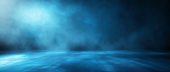 Aufkleber - Dark Blue Concrete Texture with Water Reflection Abstract Background Studio Backdrop Moody and Atmospheric : Generative AI