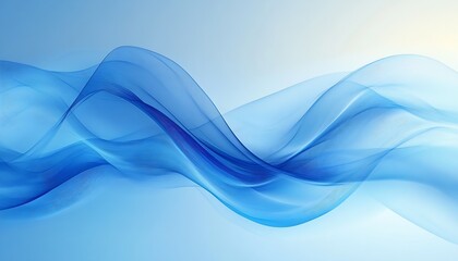 Poster - Gentle waves of light blue hues create an elegant and soothing background for modern design : Generative AI