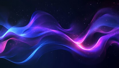 Fototapete - Elegant abstract wave graphic featuring flowing colors of pink blue and purple creating a soothing visual effect : Generative AI