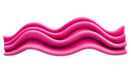 Wall Mural - pink smooth wave 3d render illustration on black background, cut out transparent