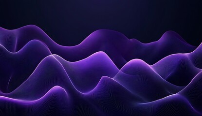 Poster - Stunning abstract waves in purple tones creating a mesmerizing visual effect for digital backgrounds : Generative AI